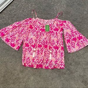 NWT Lilly Pulitzer Alanna Top in “Tons of fun” print